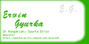 ervin gyurka business card